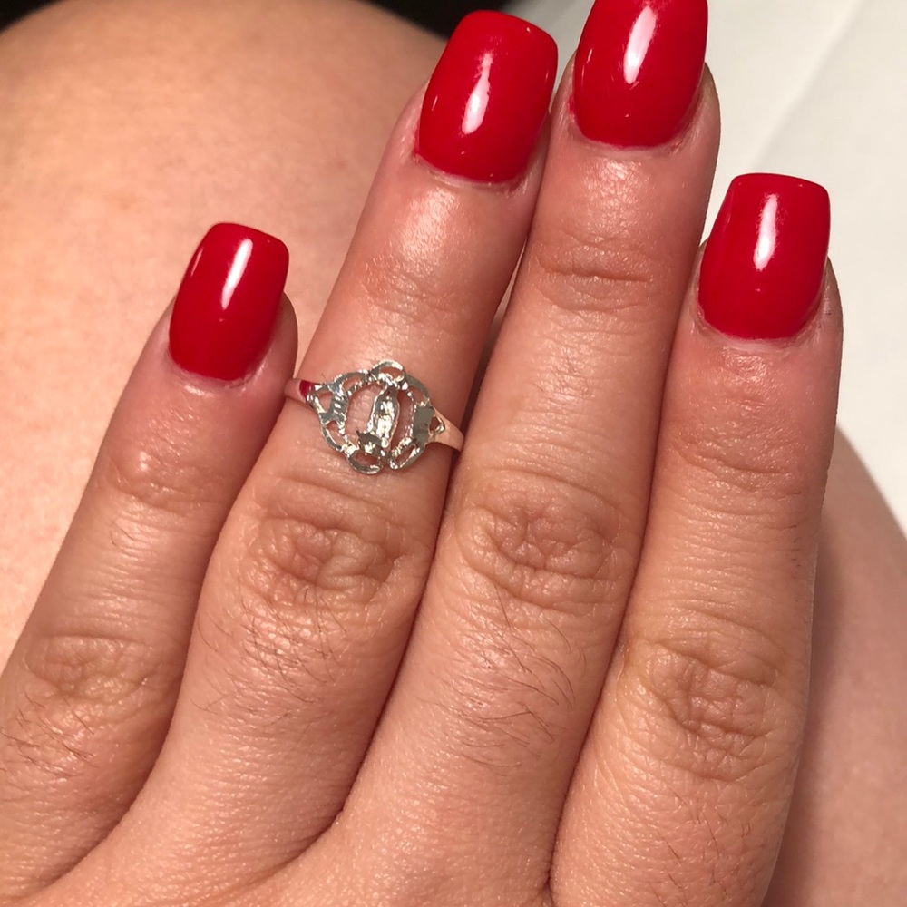 Sterling silver 925 Virgin Mary ring -size 4